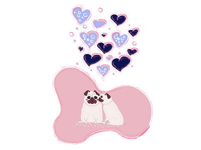 Happy Valentine s Day Pugs