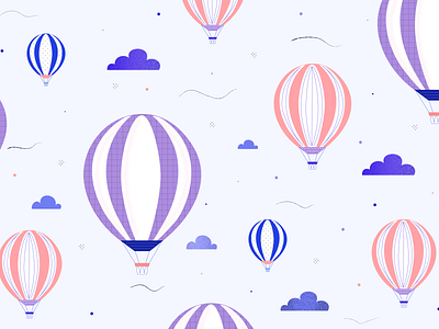 Air Balloon Pattern 2d adobe adobe illustrator airballoon clouds digital illustration digitalart illustration illustrator pattern pattern art pattern design patterns sky vector