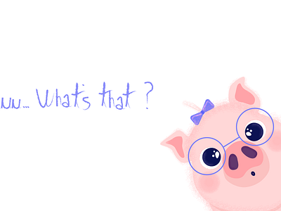 What's that? 2d adobe adobe illustrator character cute cute animal design glasses illustration illustrator pig piggy vector