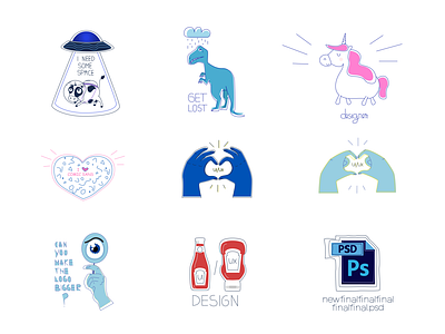 Designer Stickers Set