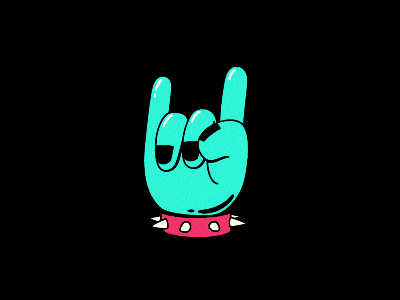 Rock 'n' Roll Loop animation gif illustration motion rock skull