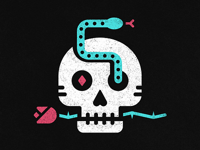 Till death do us part death icon illo illustration minimal rose skull snake texture