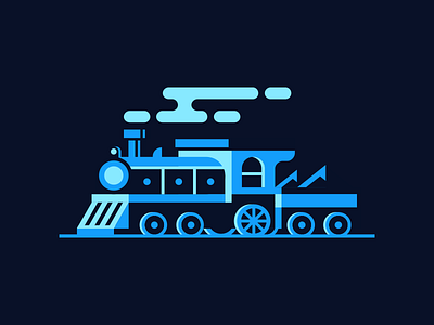 Midnight Train illo illustration locomotive marek mundok minimal train