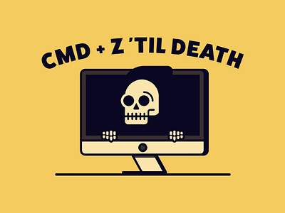 CMD + Z illustration marek mundok simple simplistic skull