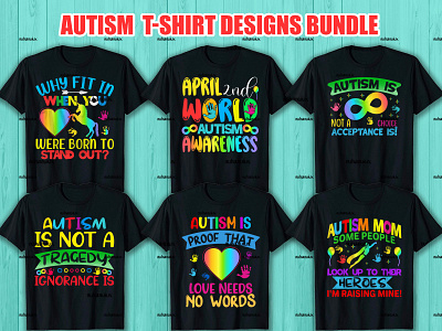 This is Autism T-Shirt Designs Bundle. apparel autism autism awereness autism dad autism mom autism symble autism tshirt clothingbrand design graphic hoodie illustration kaos merch by amazon. new autism symble new autism t shirt ootd print on demand trendy autism t shirt vector graphic