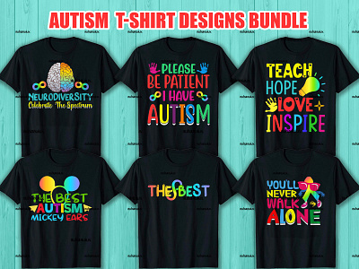 This is Autism T-Shirt Designs Bundle. apparel autism autism dad autism mom autism png autism t shirt autism vector autismsvg clothingbrand design etsy graphic illustration merch by amazon. moda print on demand t shirt design t shirt design free t shirt maker typography tshirt