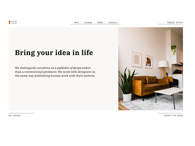 Design House branding design home page minimal typography ui uiux dsign ux web