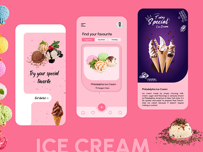 Mobile app design | Ice cream shop