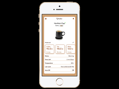 Coffee Cup app design figma shiftnudge ui