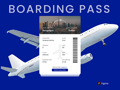 Boarding Pass boardingpass dailyui dailyuichallenge design figma flight gratitude ui uxuidesigner