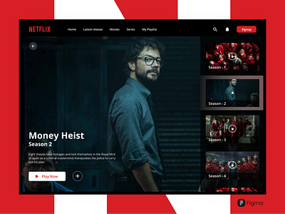 Smart TV App dailyui dailyuichallenge design figma gratitude moneyheist netflix smarttv ui uxuidesigner