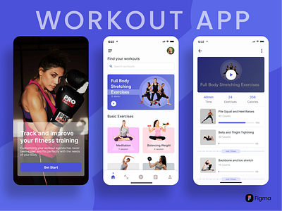 Workout App dailyui dailyuichallenge design figma gratitude ui uxuidesigner