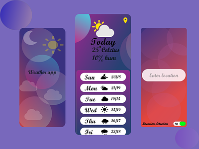 Weather app app design weather app