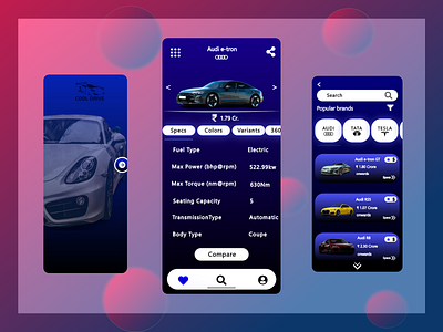 Car Specs app car specification app design icon ui