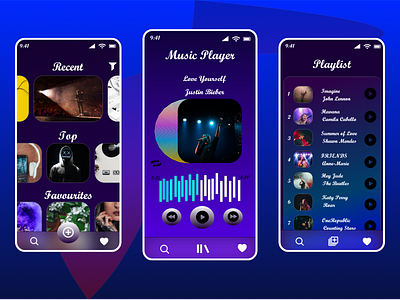 Music Player App design app design music player app ui ux
