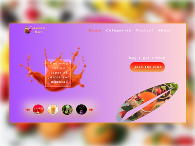 JuiceBar - landing page design design icon illustration landing page ui