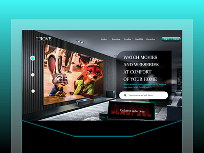 TROVE ~ Movie and Web Shows Streaming site design icon logo ui vector