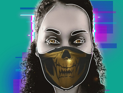 Mask effect 2020 2021 art color design dontfear fear fy fyp live life mask scary women