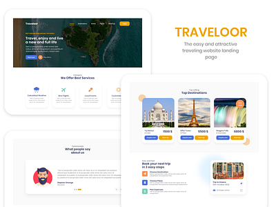 Travel website landing page