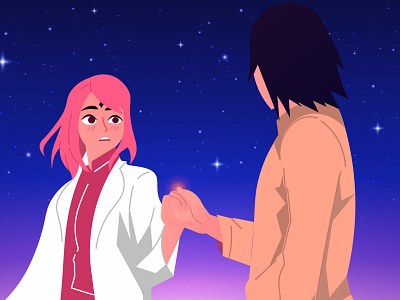 Ring adobe illustrator anime illustration naruto ring sakura sasuke sasuke retsuden starry sky