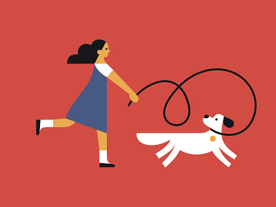 Girls and dog dog geometric girl graphic design illustration vector women