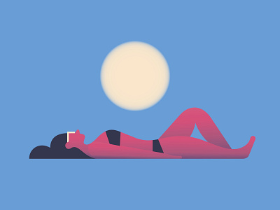 Sunbathing woman geometric graphic design hot illustration summer sun sunbathing vector woman