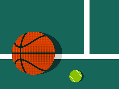 Playground ball basketball court geometric illustration playground tennis vector