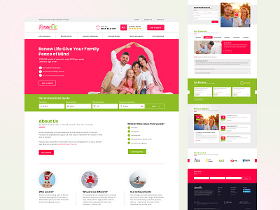 Ui Design for Life Insurance home page insurance life insurance life secure ui design user interface design ux