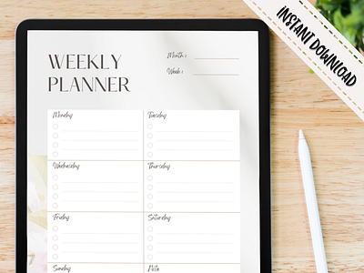 Undated Planner - Weekly | Monthly | Daily digital planner ideas digital planner monthly graphic design planner inserts planner monthly inserts printable planner printable planner daily printable planner ideas printable planner weekly undated planner
