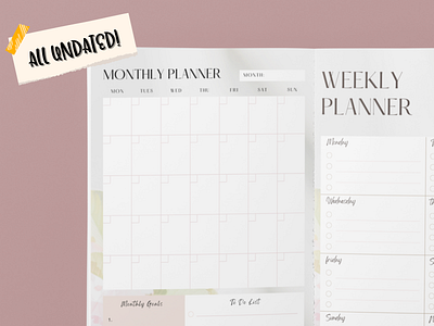 Monthly Undated Planner - Available On My Etsy canva design digital planner digital planner ideas digital undated graphic design planner ideas planner inserts printable planner undated daily undated monthly undated planner undated weekly