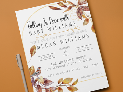 Falling In Love With Baby - Baby Shower Invitation