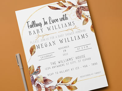 Fall in love sales baby shower invitation