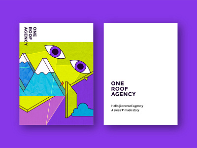 OneRoof - A swiss made story agency blue branding eyes geometric green moumtain oneroof pink purple swiss