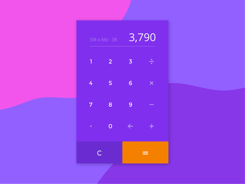 DailyUI Challenge #004 - Calculator swiss numbers colorful layout icon app web calculator 004 landing ui dailyui