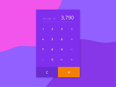 DailyUI Challenge #004 - Calculator 004 app calculator colorful dailyui icon landing layout numbers swiss ui web