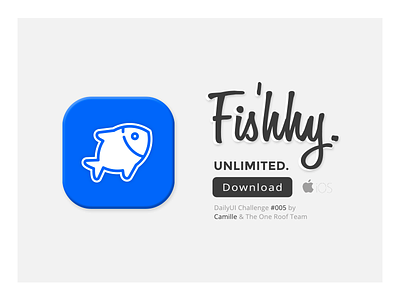 DailyUI Challenge #005 - App Icon 005 app blue dailyui download fish icon landing layout swiss ui web