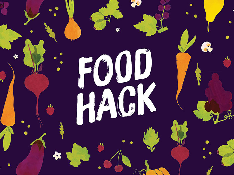 Foodhack 2017 Banner purple food illustration foodhack
