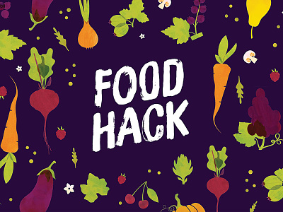 Foodhack 2017 Banner food foodhack illustration purple