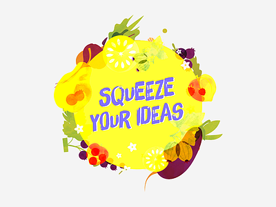 FoodHack Meetup - Squeeze Your Ideas colorful foodhack fruits healthy icon lemon pop squeeze veggies yellow