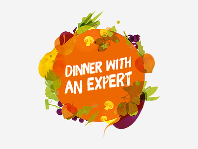 FoodHack Meetup - Dinner With An Expert dinner foodhack fruits green healthy icon orange pop veggies yellow