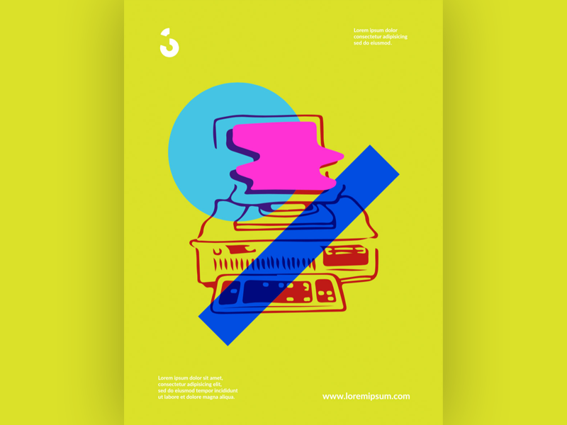 Couleur 3 - Brand Research music icons shapes computer contest colorful tech illustration branding