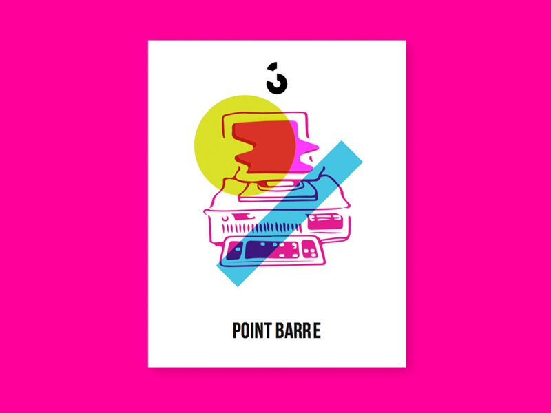 Couleur 3 - Branding Research - Point Barre electric black branding rebrand music geometric shapes playful colorful computer people icons