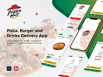 UI/UX Design Pizza, Burger and Drinks Delivery App