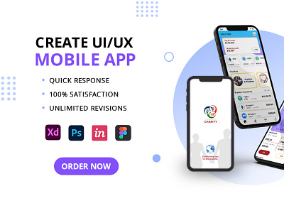 Create UI/UX Mobile App app design branding charity charity app crypto currency donation app graphic design ios android app professional app ui ui mobile app