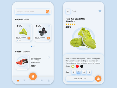 Nike Brand Shoes app design | Just For Practice | UI/UX Mobile app branding design graphic design nike shoes brand shoes ui app design ui uiux user interface