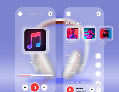 Songs App ui design | Ui Mobile application design app app design branding design graphic design mobile ui playlist songs ui