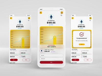 Crypto Currency Charity Mobile Application Mockup | ETH | BTC