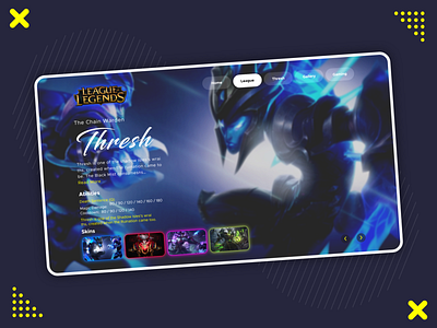 League of Legends | Thresh | Champions | Thrones banner banner design champions league of legends legends thresh thrones uer ui user interface web home page website home