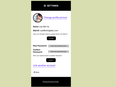 Settings Page