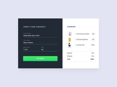02/100 Daily UI - Credit Card Checkout checkout form ui